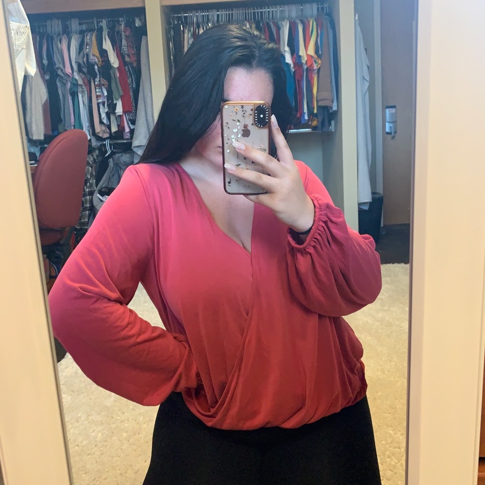 Red Longsleeve Blouse